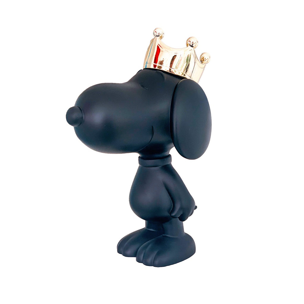 Sculpture of Snoopy by Leblon Delienne (Black with Gold Crown)