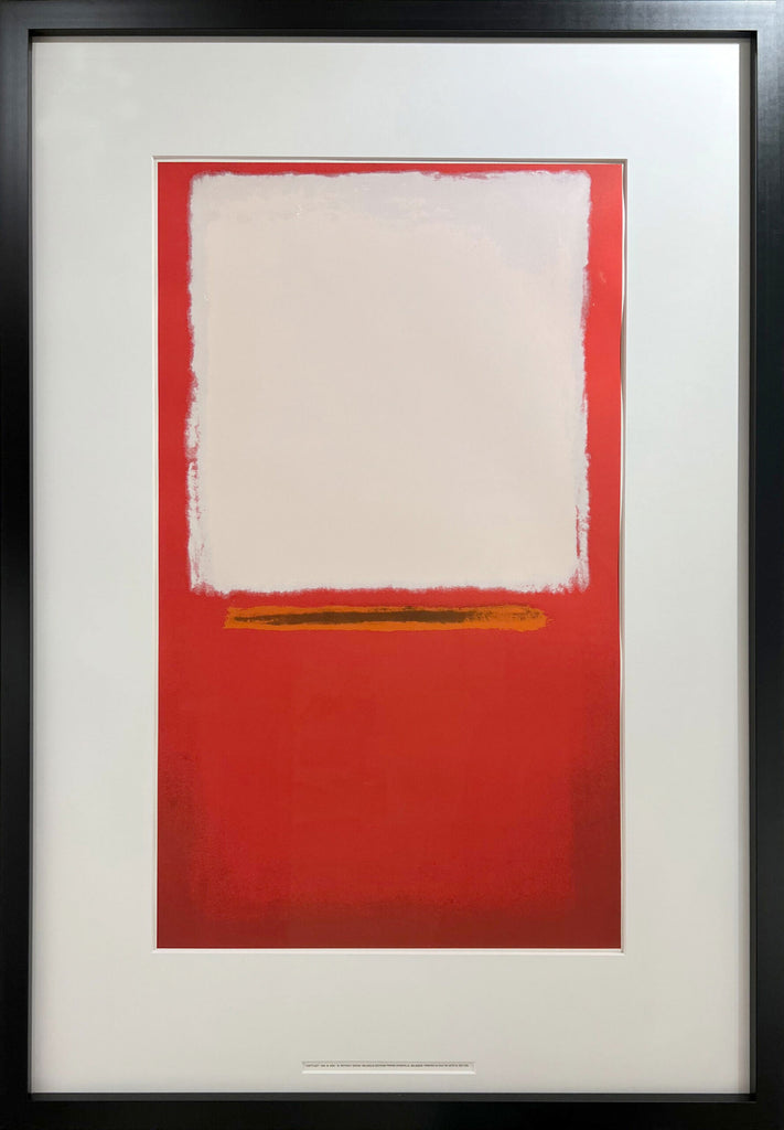 Silcscreen / Serigraph printed on heavy stock paper in black frame with anti-reflective UV protected museum glass By Mark Rothko
