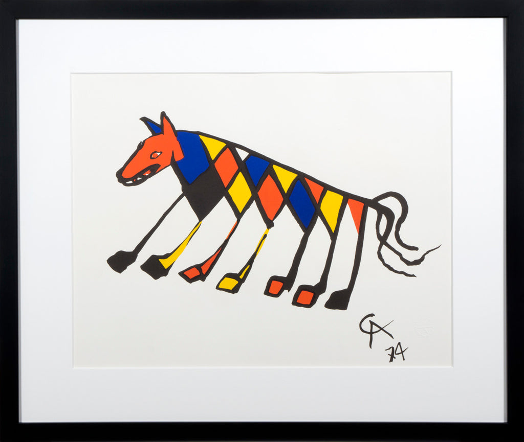 Proginal lithographic print  from the "The Flying Colors Collection 1975" created by Alexander Calder with Frame