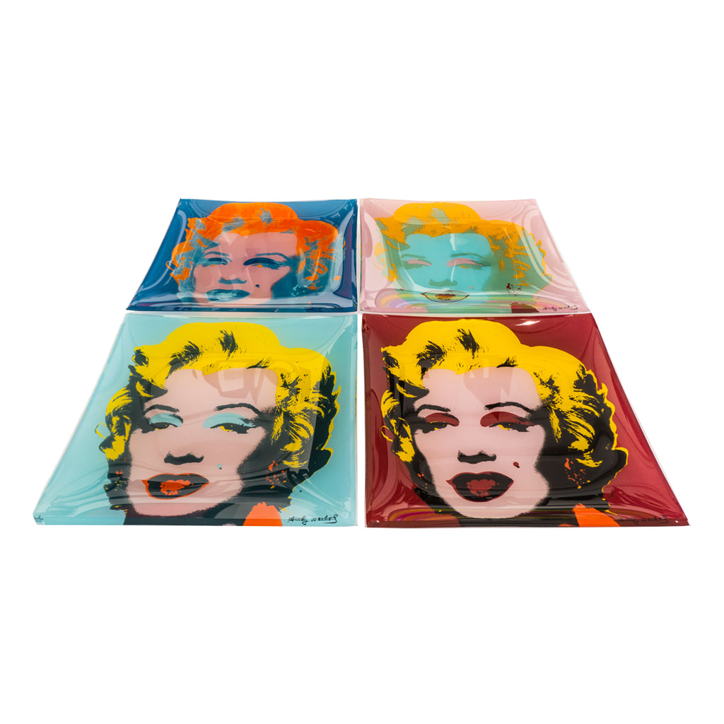 Vintage Pop art glass plates Monroe by Andy Warhol (Multiple Colors)
