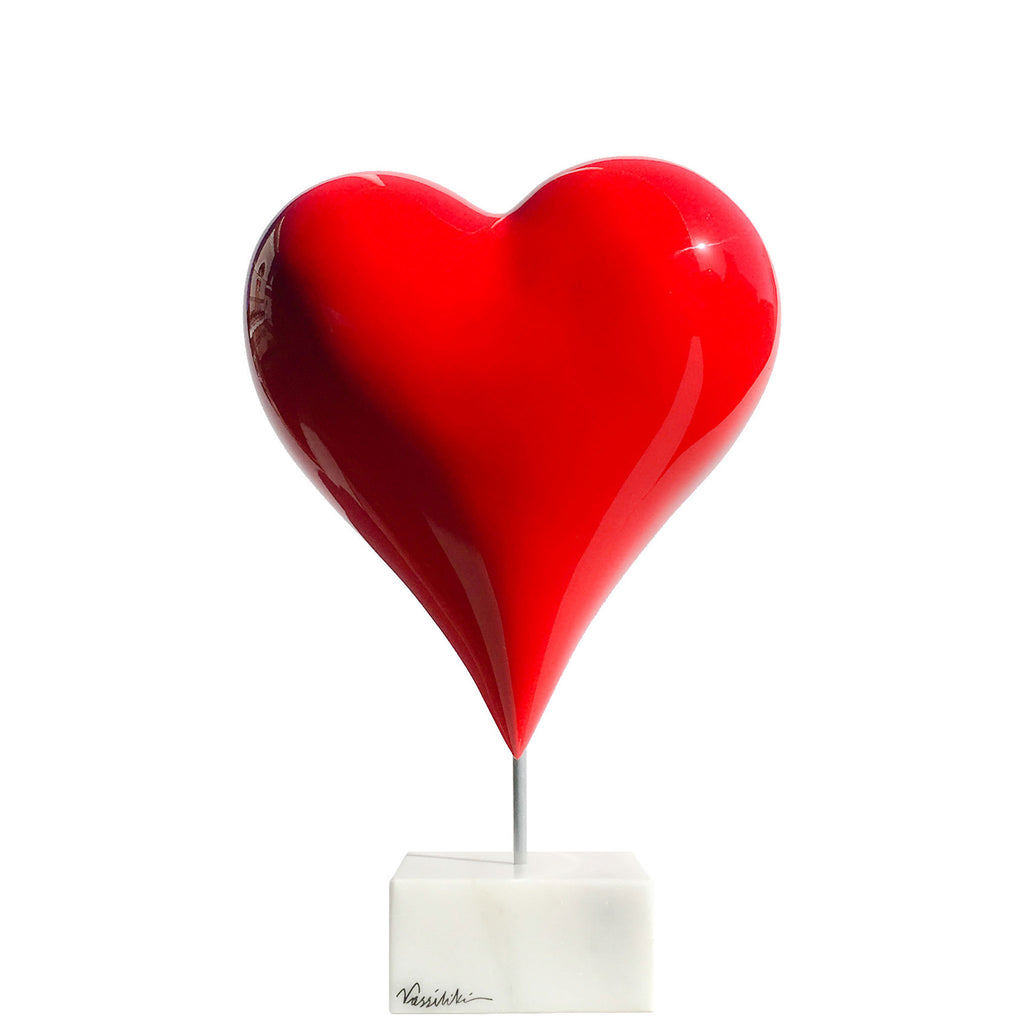 Heart Resin Sculpture with metallic colors by Vassiliki (Red)
