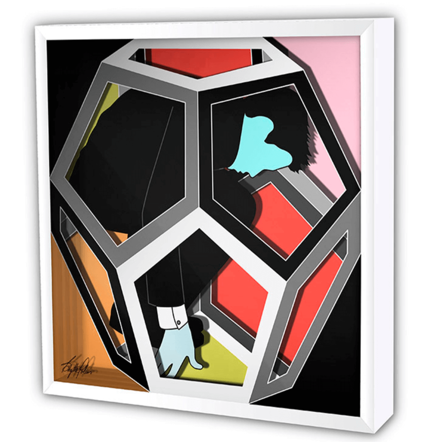 Cosmos Dodecahedron III, Triptych, Platonic Solids, Layered Plexiglass, Wall Art, Brigitte Polemis, Visual Artist