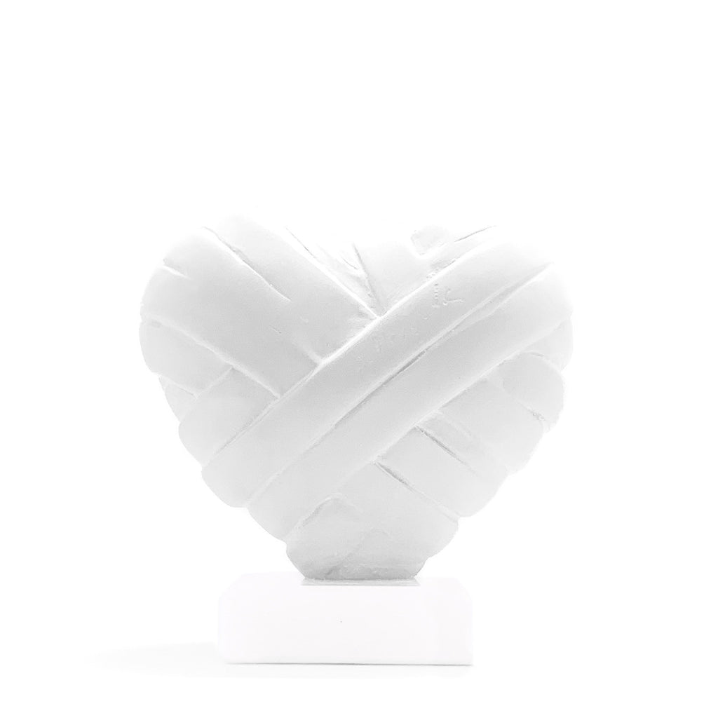 love me small heart resin sculpture by Stathis Alexopoulos (grey)