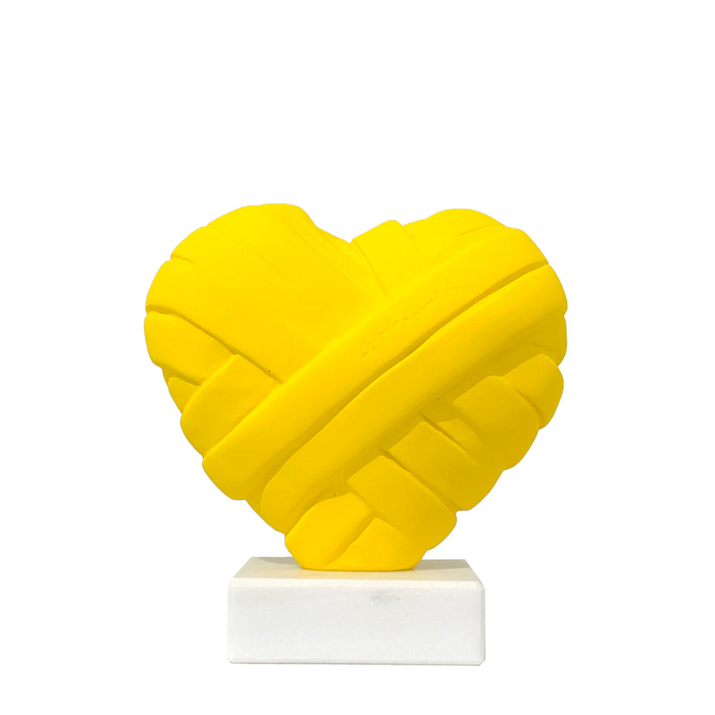 love me heart resin sculpture by Stathis Alexopoulos (Yellow)