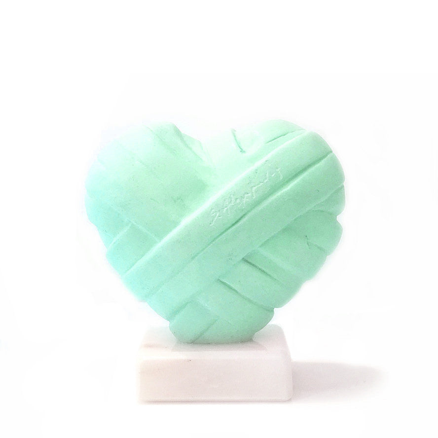 love me heart resin sculpture by Stathis Alexopoulos (baby Green)