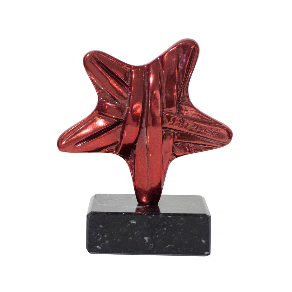 Red Chromed Star Sculpture by Stathis Alexopoulos