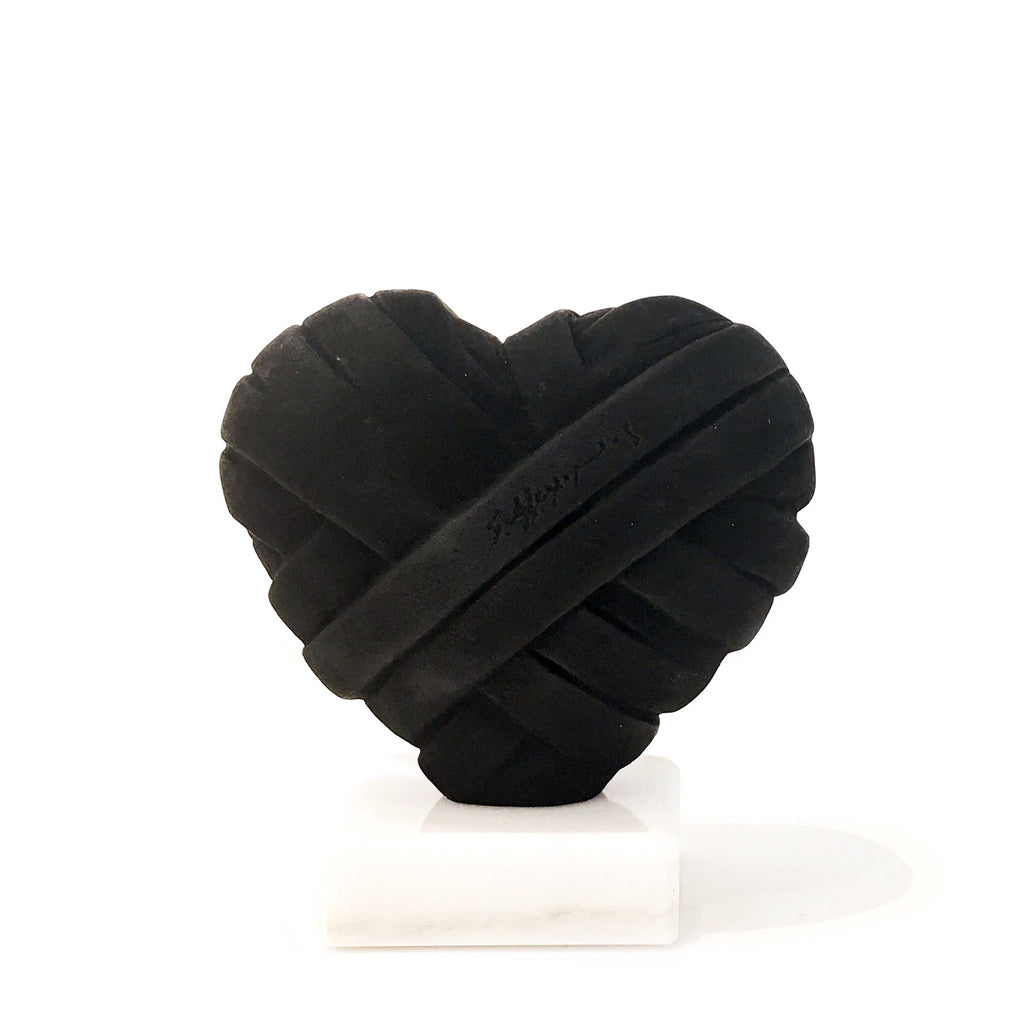 love me heart resin sculpture by Stathis Alexopoulos (matte black)