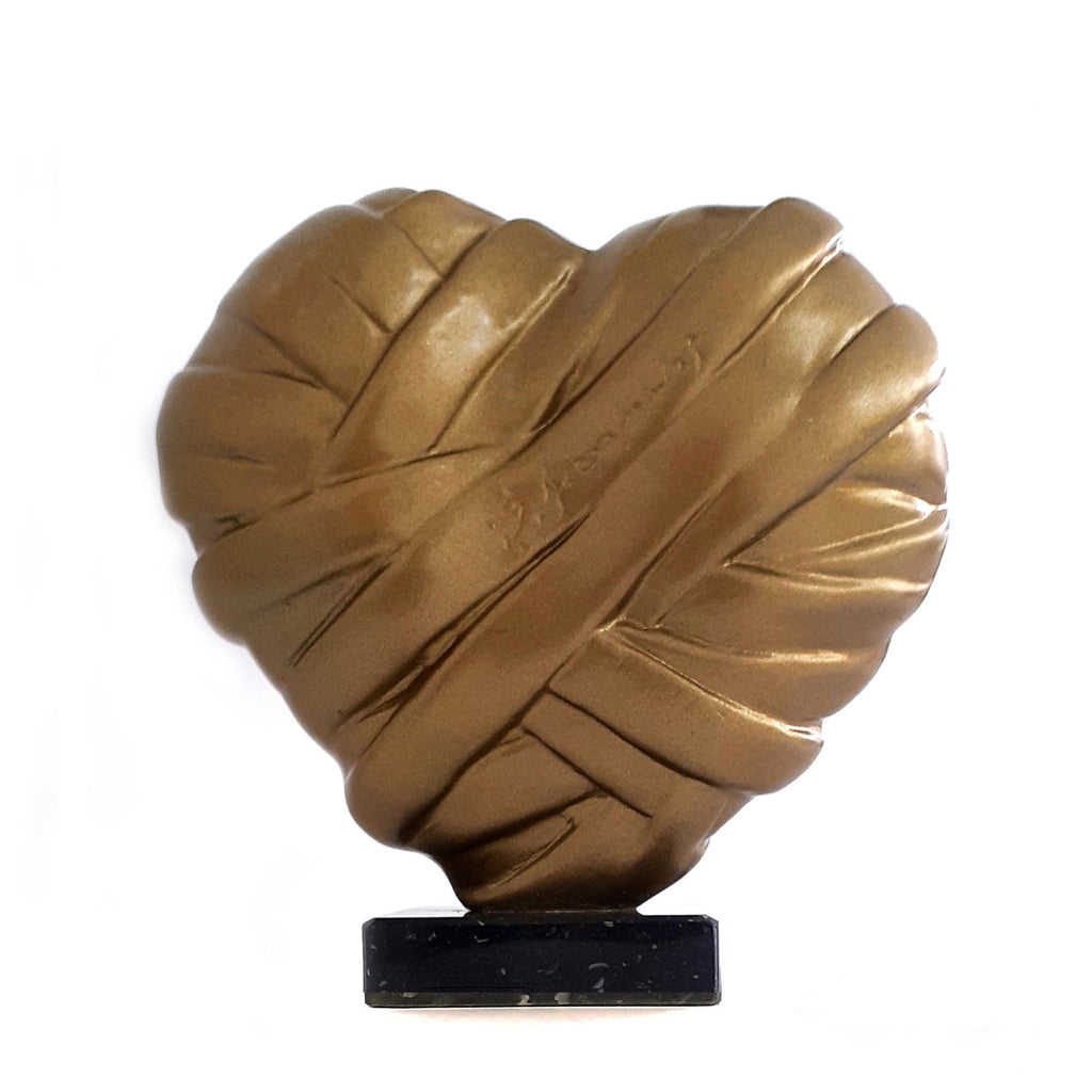 Gold Metallic Heart Sculpture by Alexopoulos Stathis