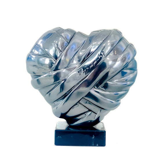 Nickel Metallic Heart Sculpture by Alexopoulos Stathis