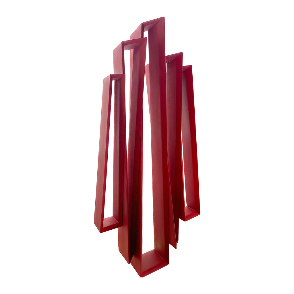 Relief Wood Sculpture by Rania Schoretsaniti (Red)