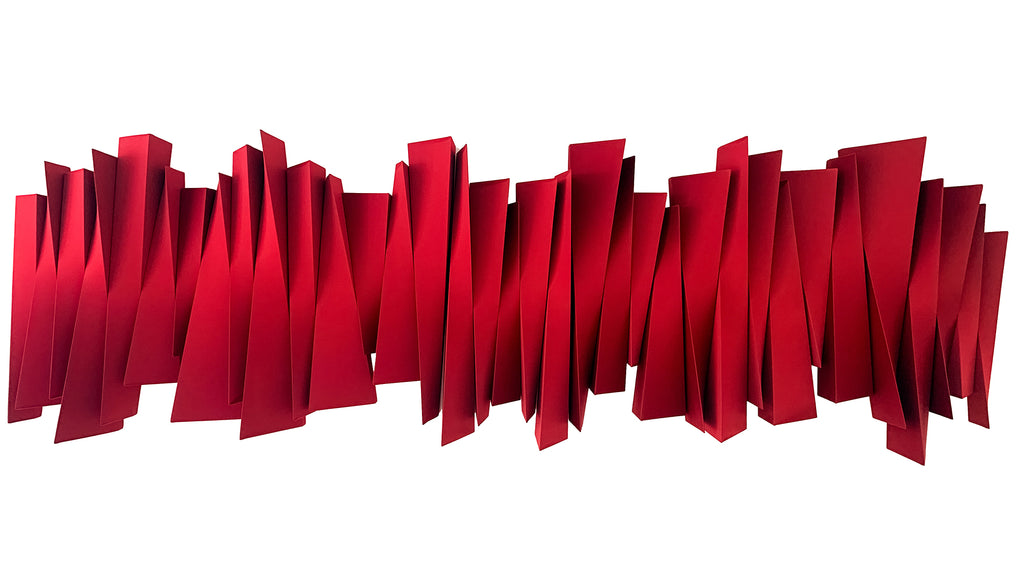 Large Scale Wooden Wall Sculpture by Rania Schoretsaniti (Red)