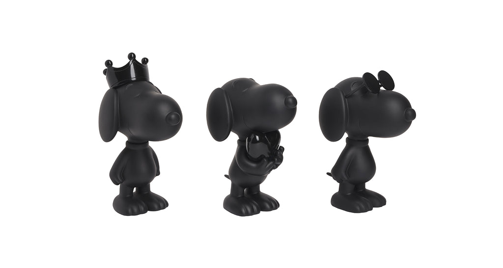 Snoopy Set of three sculpture by Leblon Delienne (Black)