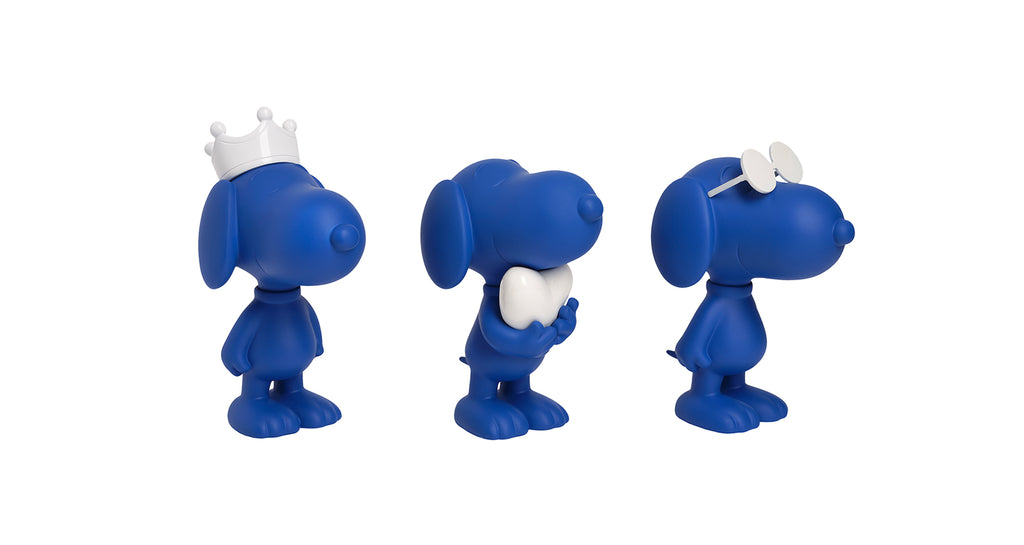 Set of 3 peanuts  sculptures by Leblon Delienne (Blue & White)