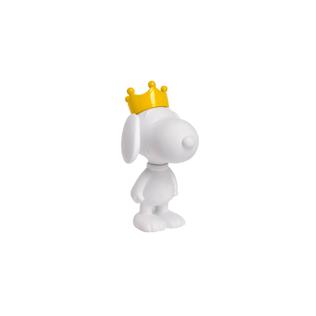 White Snoopy with Yellow Crown Sculpture extra small by Leblon Delienne