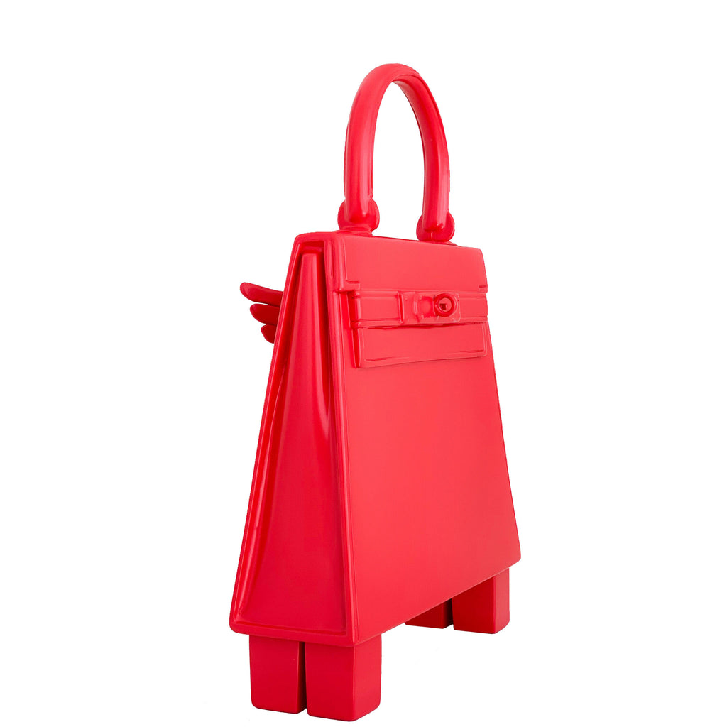 Resin Sculpture Kelly Bag  by Brigitte Polemis (Red)