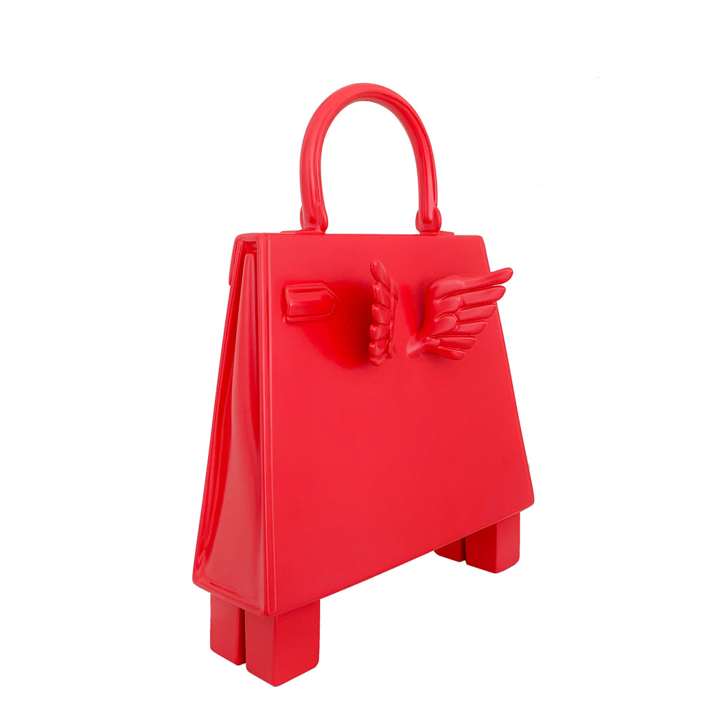 Resin Sculpture Kelly Bag hermes by Brigitte Polemis (Red)
