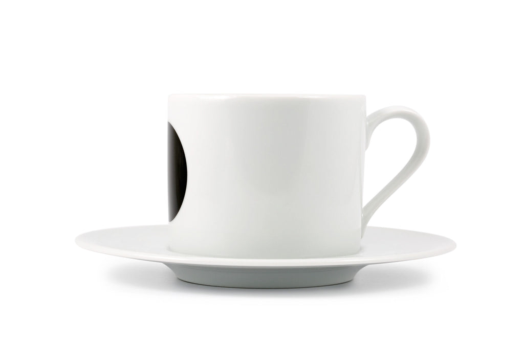 Coffee cup Arrow and trigonal by rotate design (Black and White) 1