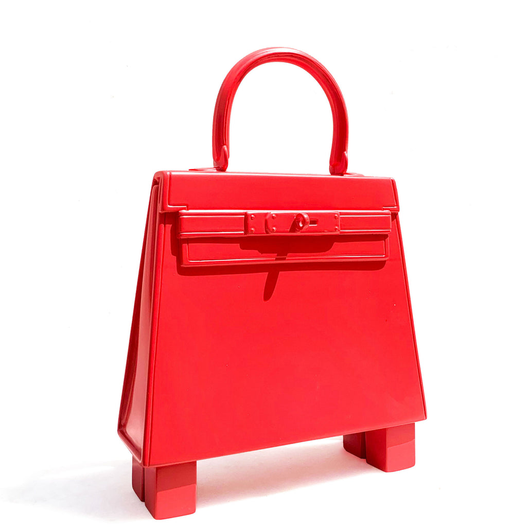 Red bag Hermes by Brigitte Polemis