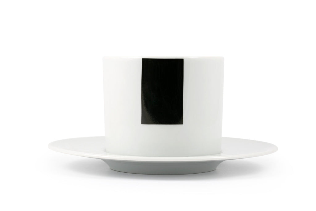 Coffee cup Arrow and parallel by rotate design (Black and White)