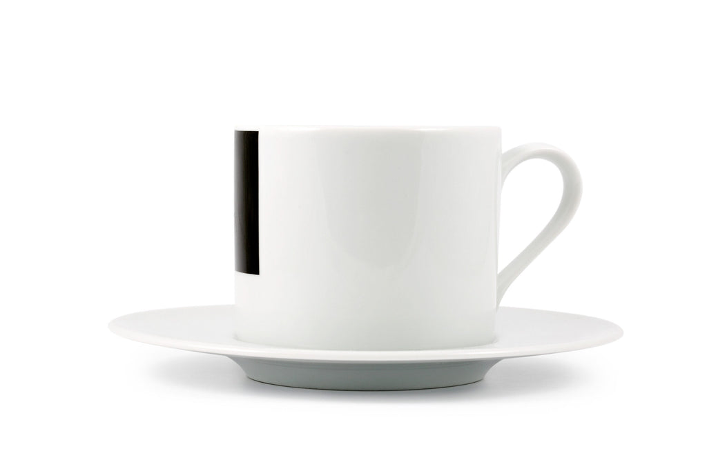 Coffee cup Arrow and sq by rotate design (Black and White)