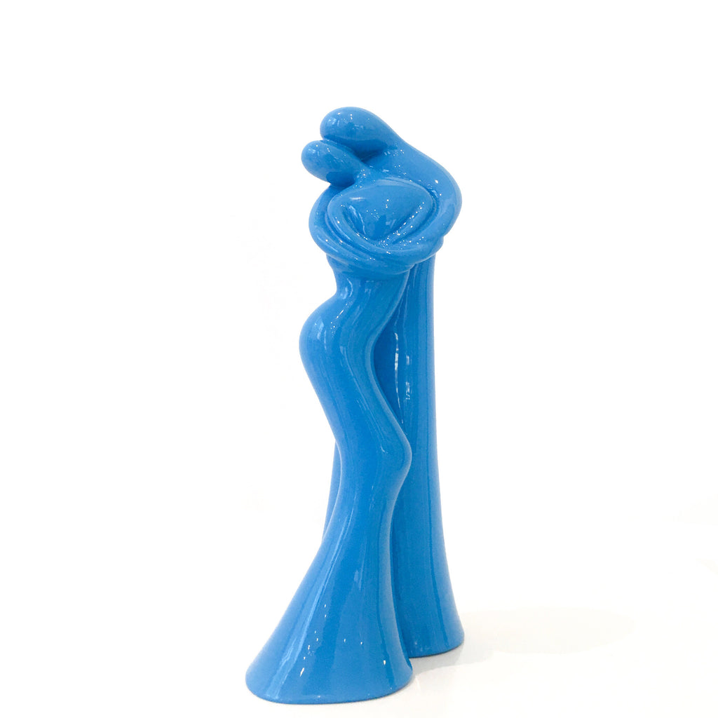 Baby Blue Mettalic Resin Sculpture By VASSILIKI (HUG)