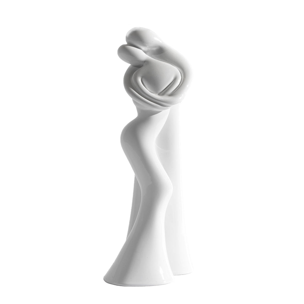 Sculpture HUG with metallic whiteby Vassiliki