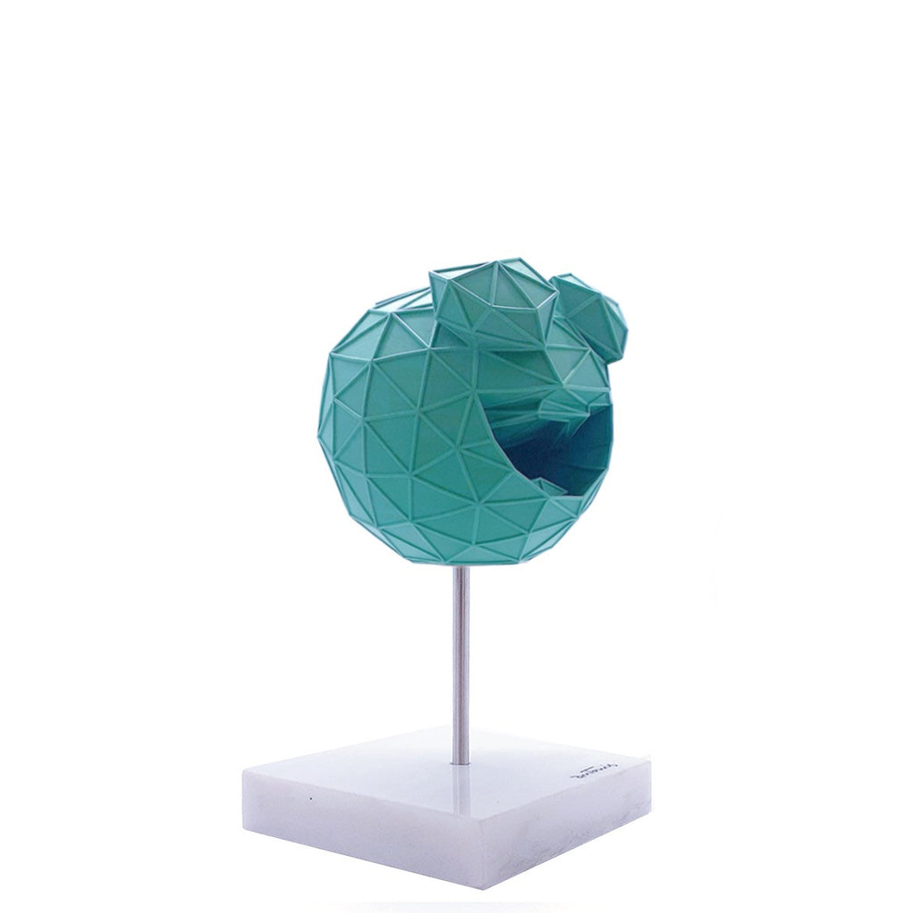 Smile Emoji 3D Resin Sculpture by Antonis Kiourktsis (Turquoise)