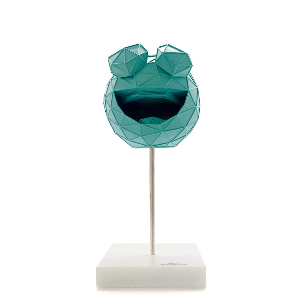 Smile Emoji 3D Resin Sculpture by Antonis Kiourktsis (Turquoise)