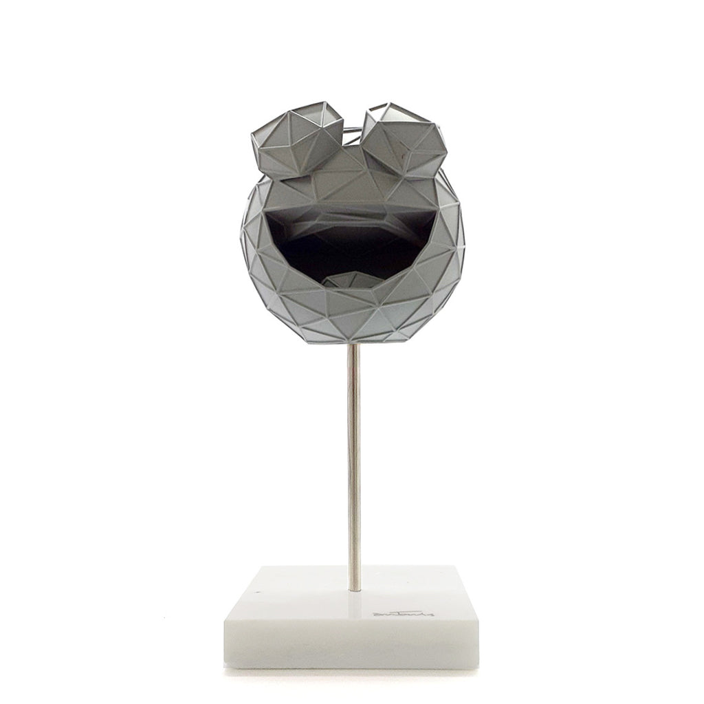 Smile Emoji 3D Resin Sculpture by Antonis Kiourktsis (Grey)