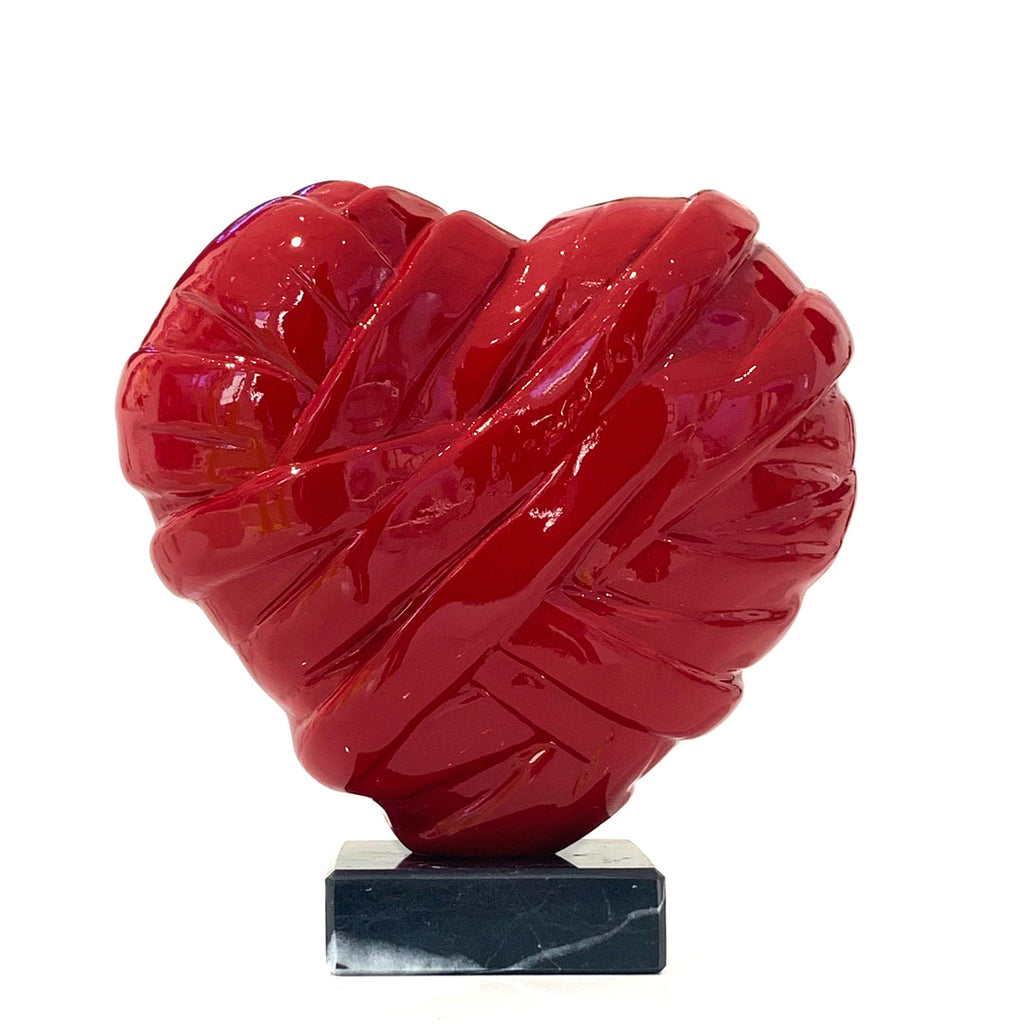 Metallic Red Heart Resin Sculpture by Alexopoulos Stathis LOVE ME