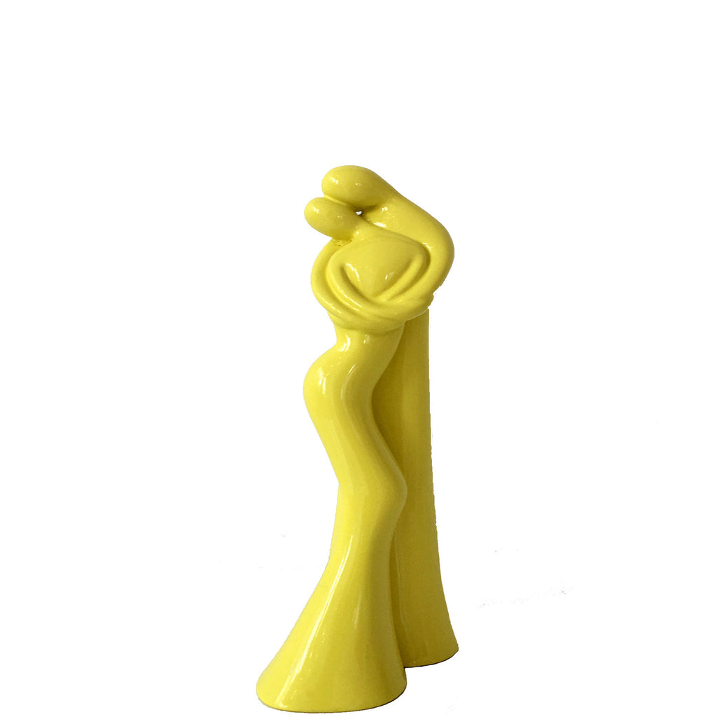 Yellow Mettalic Resin Sculpture By VASSILIKI (HUG)