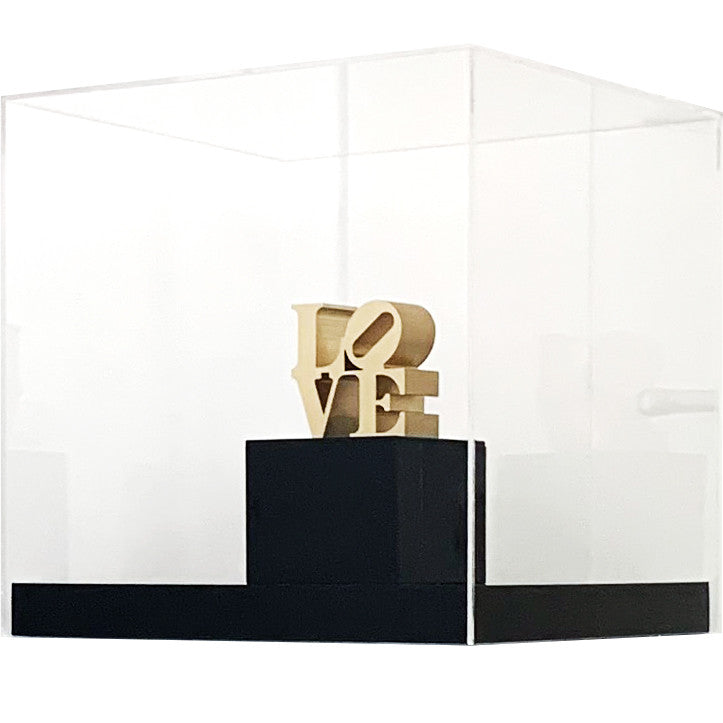 Gold Love Sculpture by Robert Indiana stationery on acrylic Base