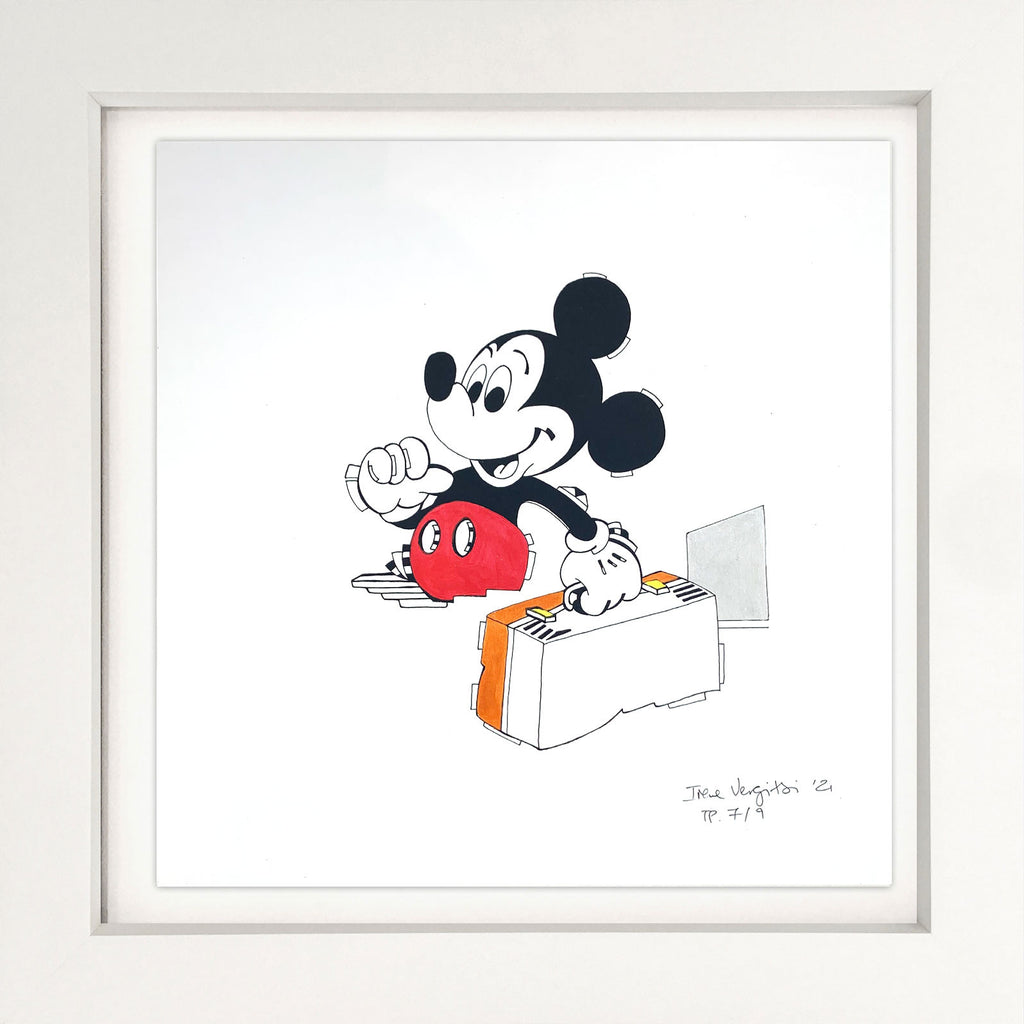 Mickey Mouse Ink Painting by Irene Vergitsi Limited Edition