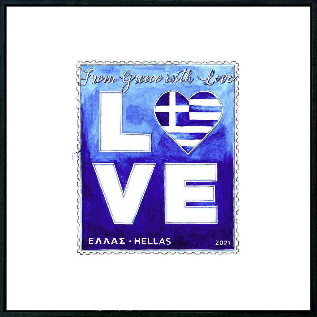 Art print Limited Edition from Greece with Love by Caroline Rovithi (Framed)