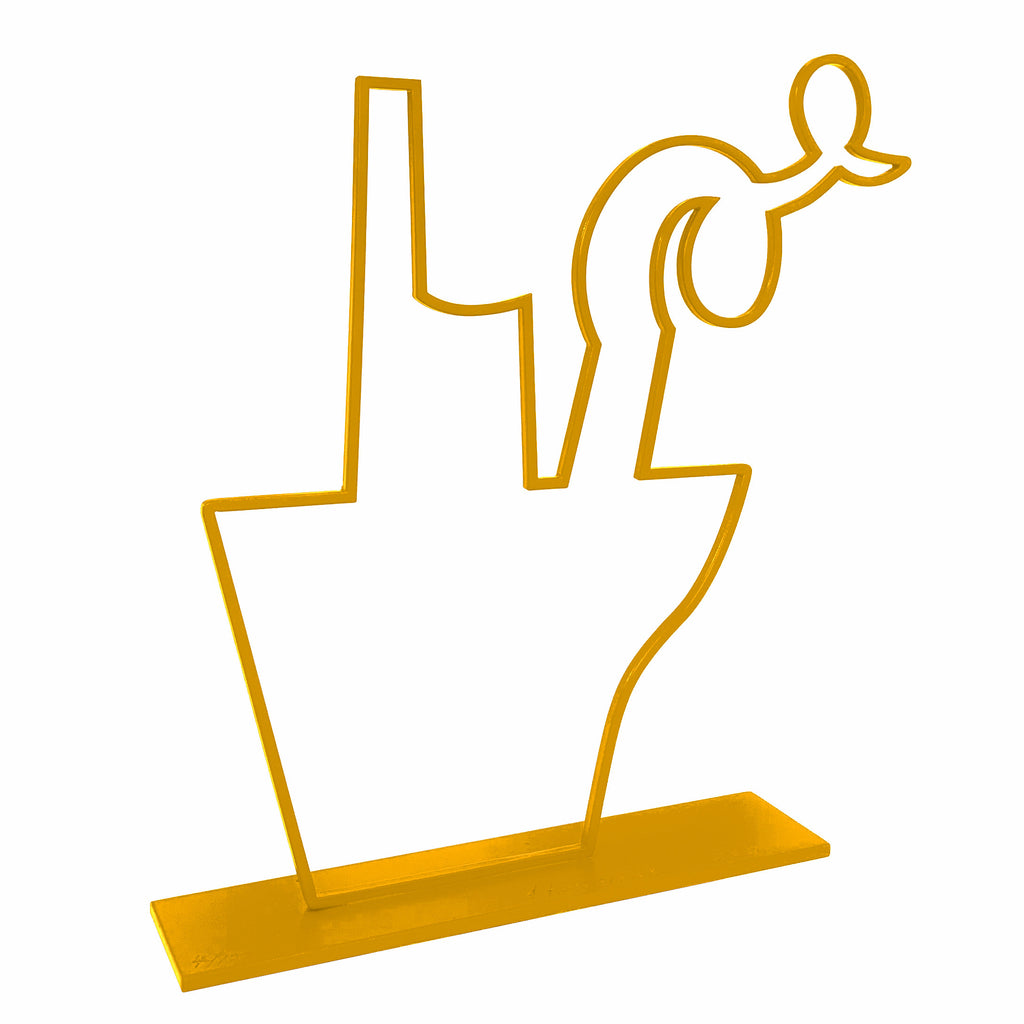 Metallic yellow shape of Boat by Antonis Kastrinakis