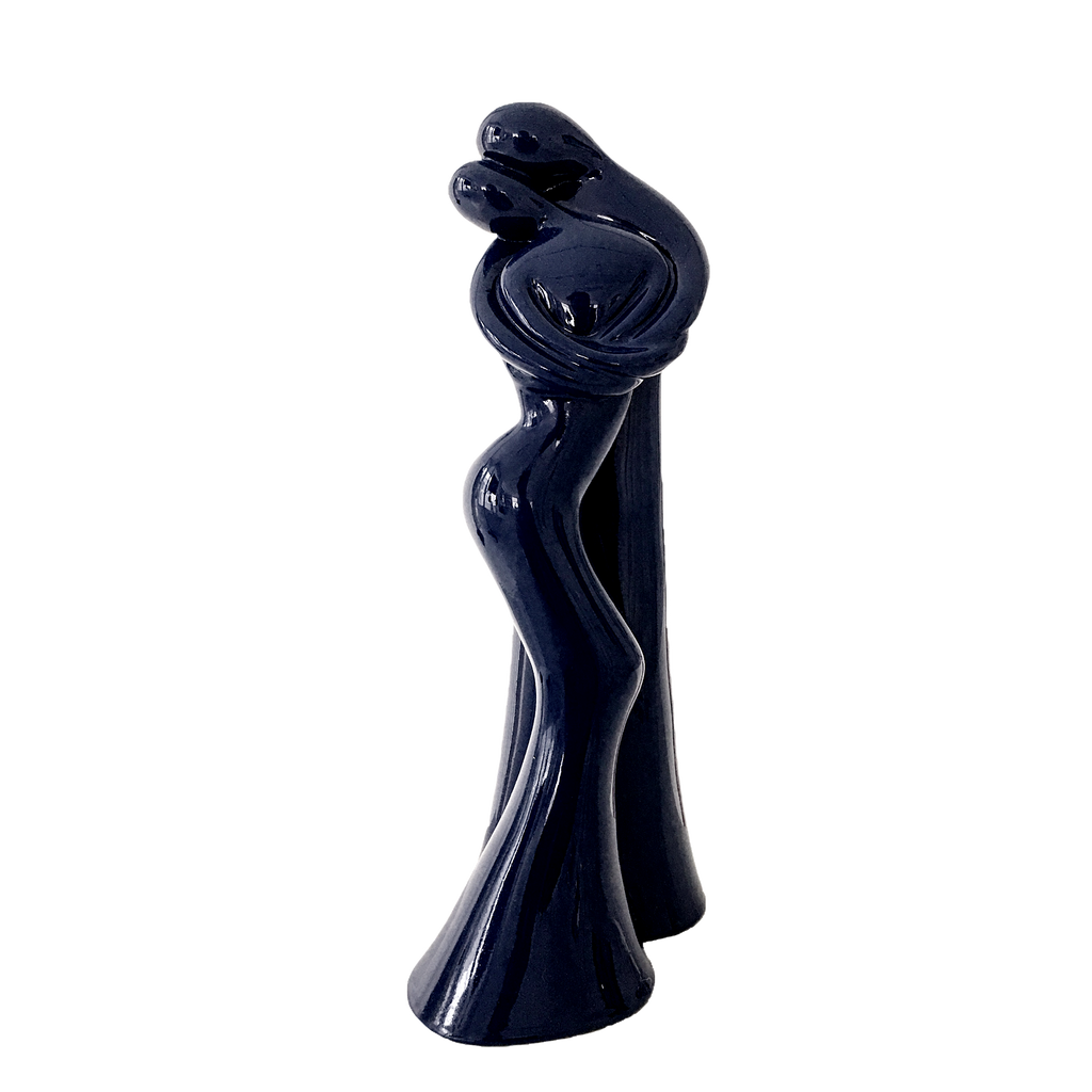 Blue Mettalic Resin Sculpture By VASSILIKI (HUG)