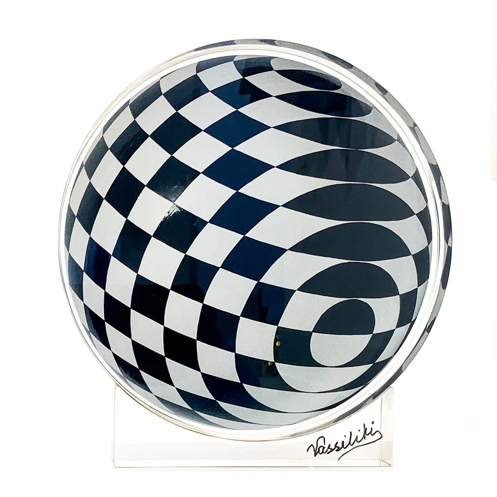 Black White Sphere printing on Plexiglass by Vassiliki (Handsigned)