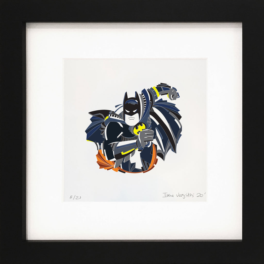 Batman glicee art print by Irene Vergitsi (Black Frame)
