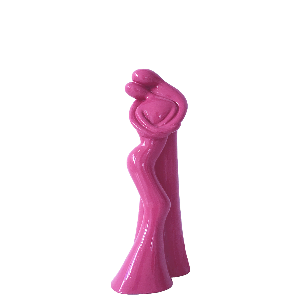 Pink Mettalic Resin Sculpture By VASSILIKI (HUG)