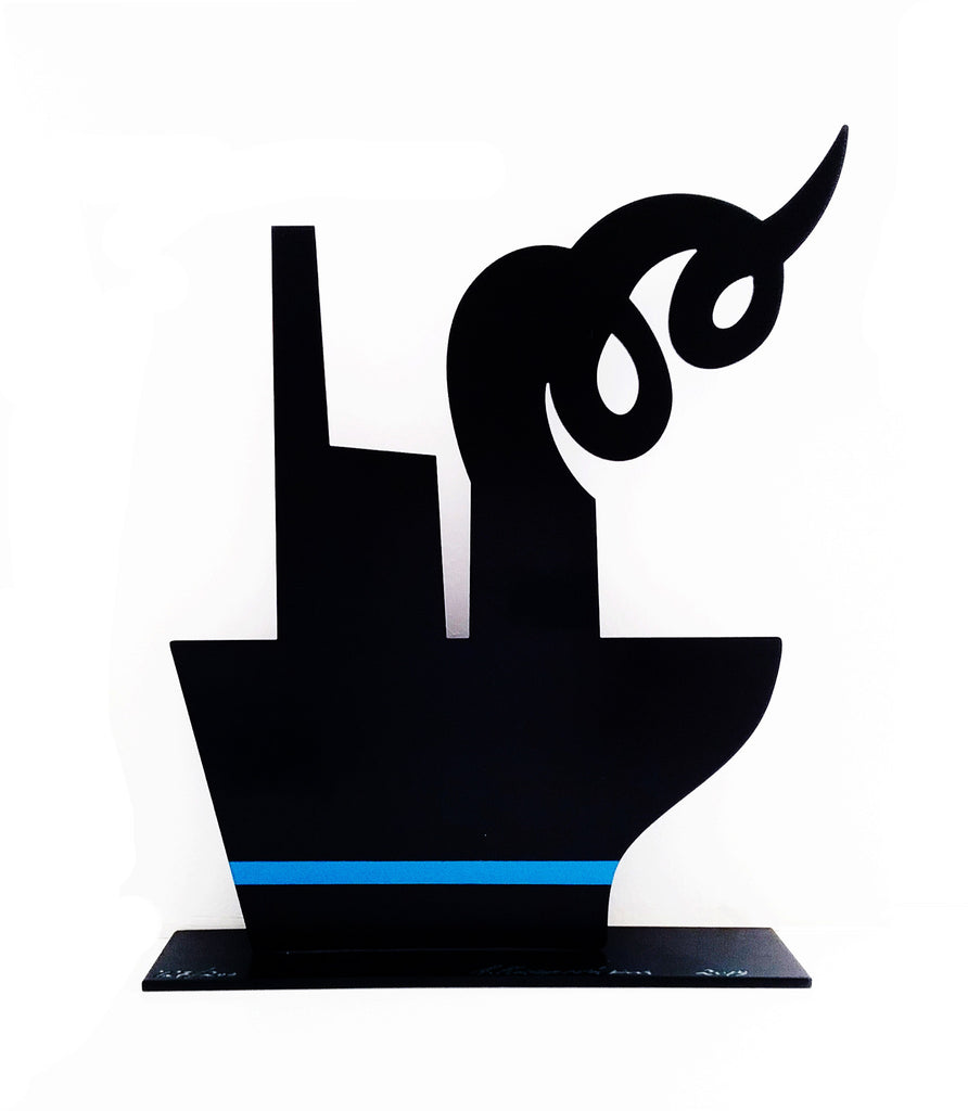 Metallic Boat by Antonis Kastrinakis (Black with Blue stripe)