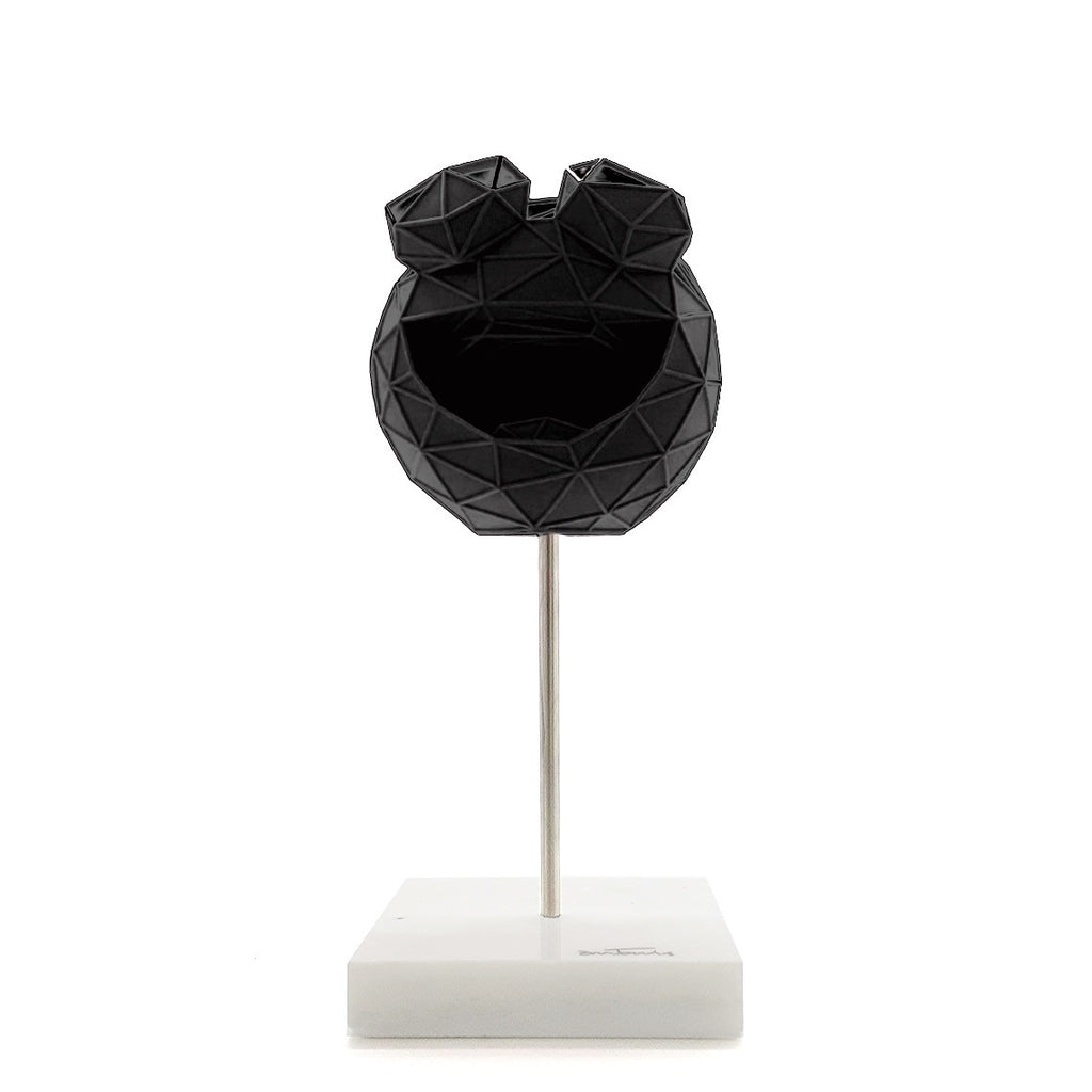 Smile Emoji 3D Resin Sculpture by Antonis Kiourktsis (Black)