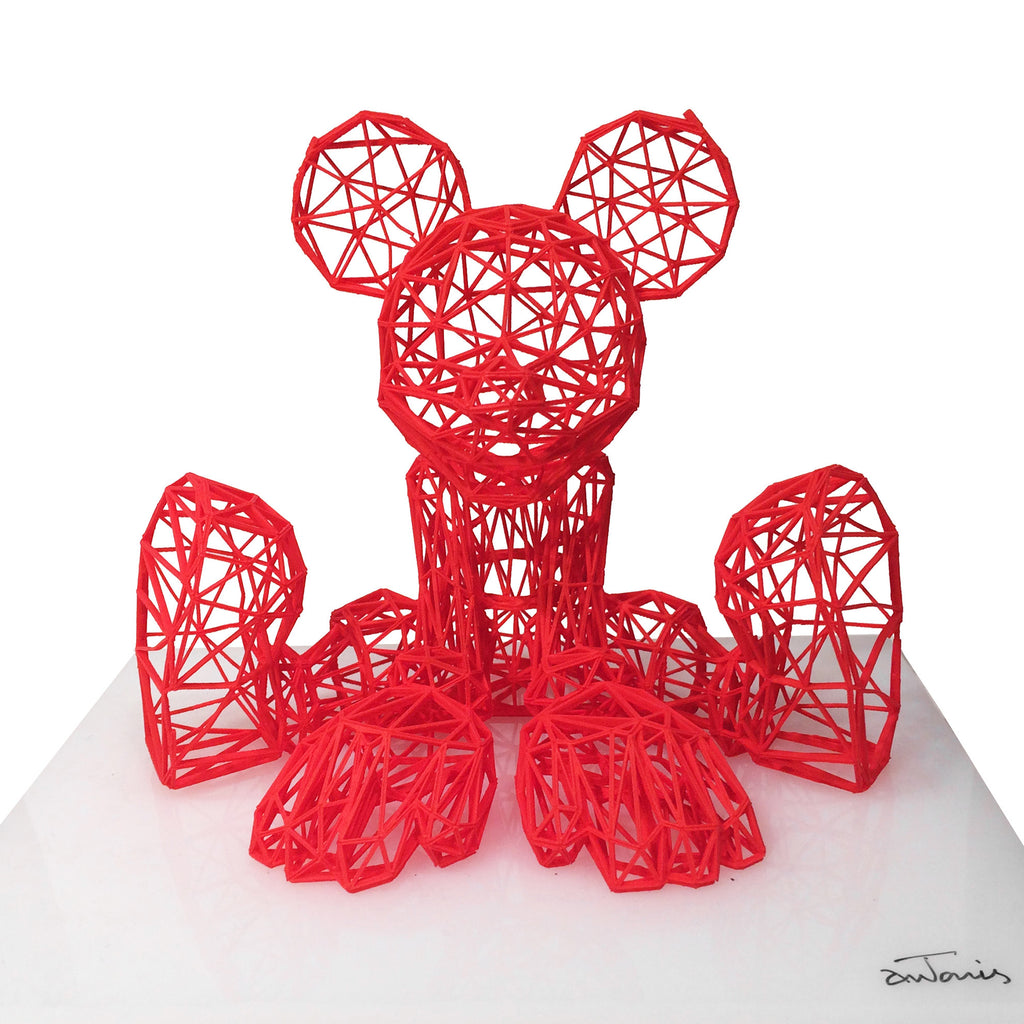 Mickey 3d Sculpture on Acrylic Base by Antonis Kiourktsis (Red) 1