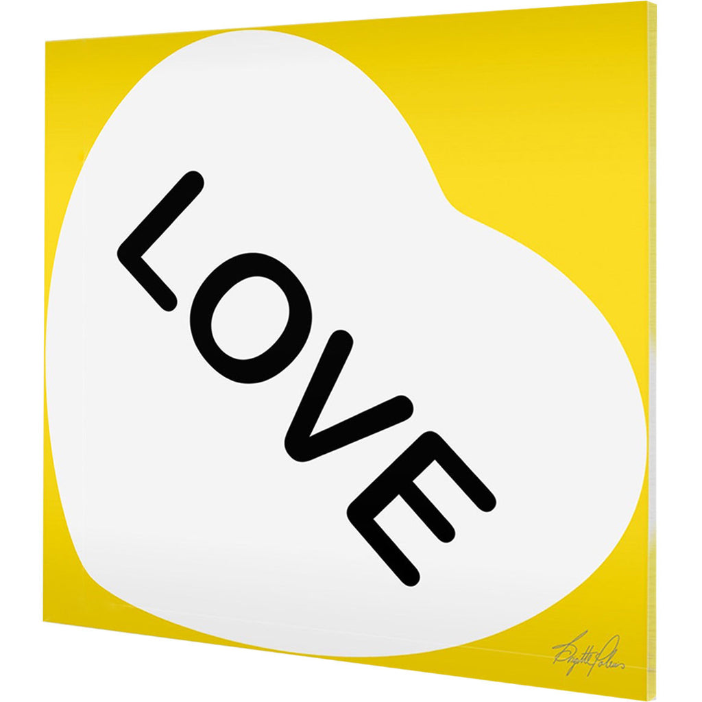 Love on dibond by Brigitte Polemis (Yellow)