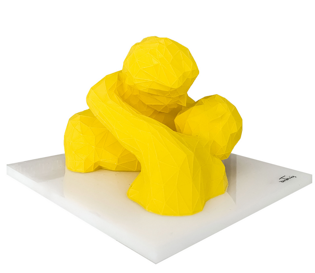 Yellow Lovers 3d sculpture by Antonis Kiourktsis