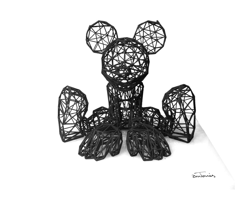 Mickey 3d Sculpture on Acrylic Base by Antonis Kiourktsis (Black)