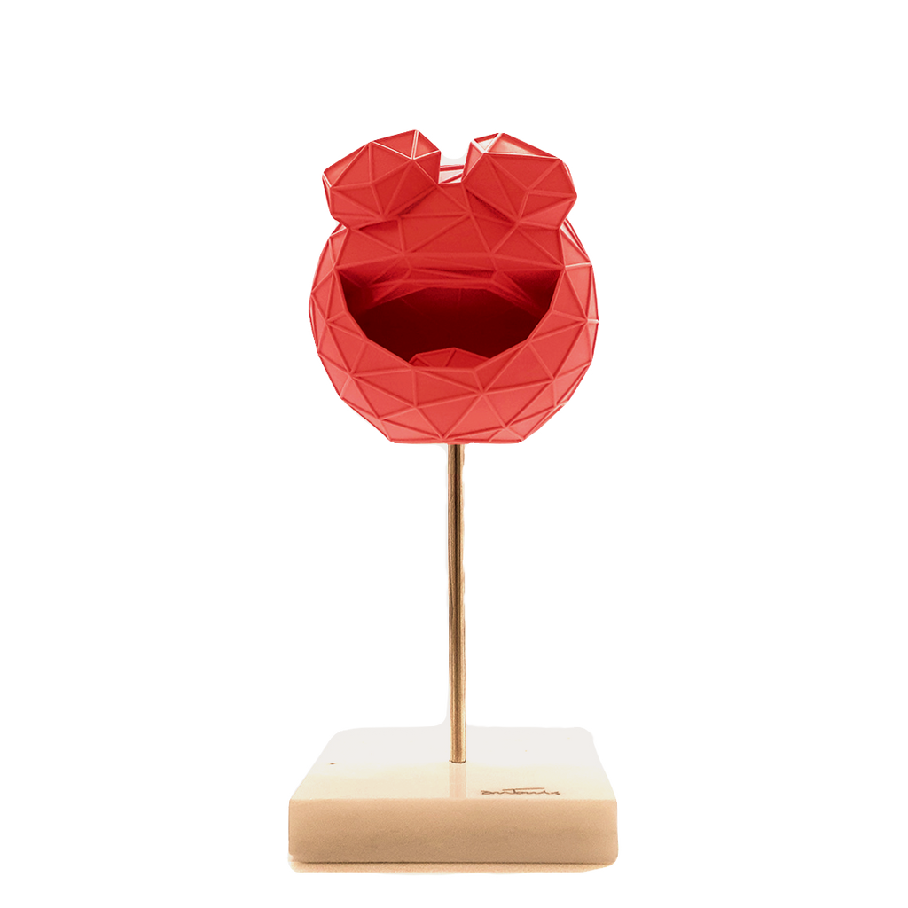Smile Emoji 3D Resin Sculpture by Antonis Kiourktsis (Magenta)