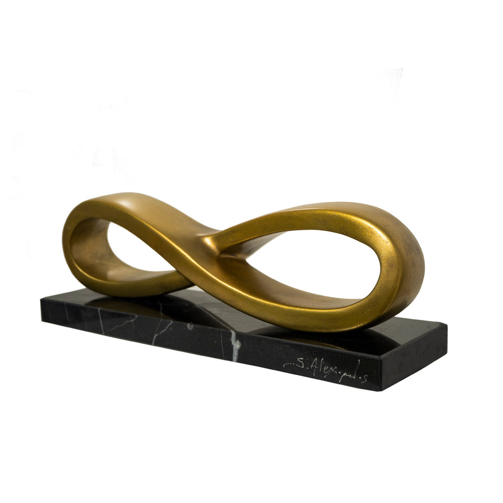 Metallic sculpture Infinity by Stathis Alexopoulos (Gold)