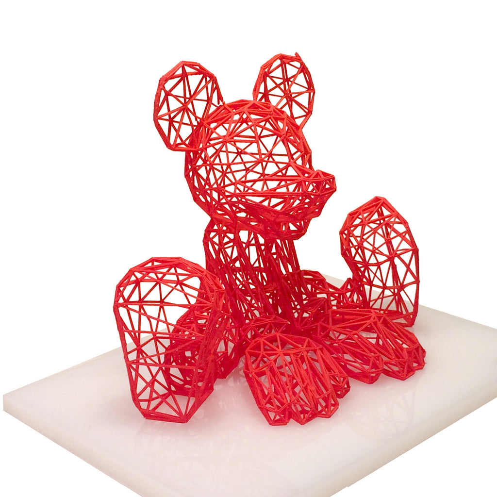 Mickey 3d Sculpture on Acrylic Base by Antonis Kiourktsis (Red)