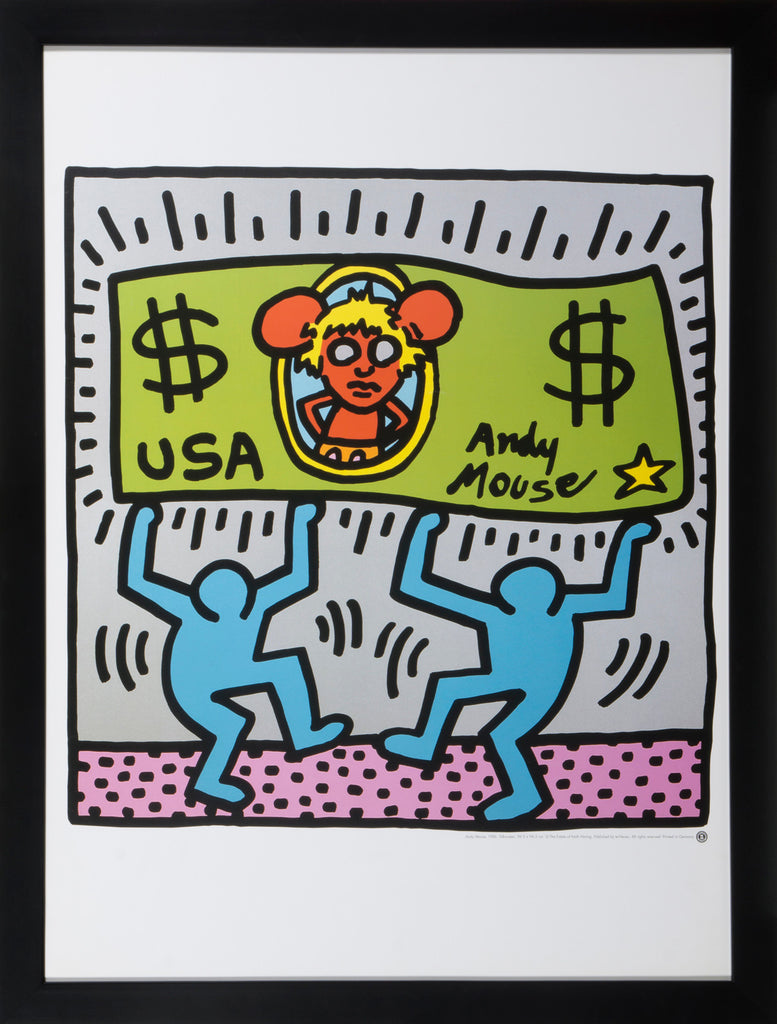 Andy Mouse Art Print by Keith Haring (with frame)