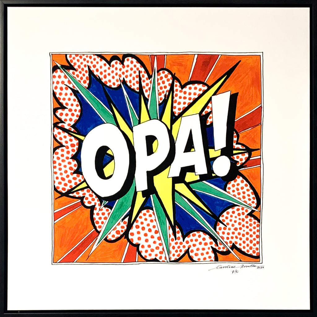 Pop Art Print OPA by Caroline Rovithi (Framed)